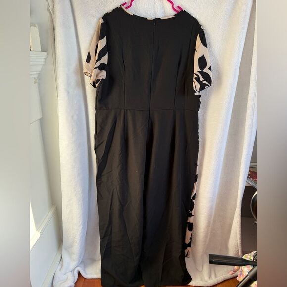 SHEIN Curve Black and Beige Patterned Jumpsuit - Picture 4 of 4